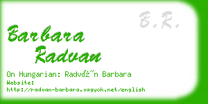 barbara radvan business card